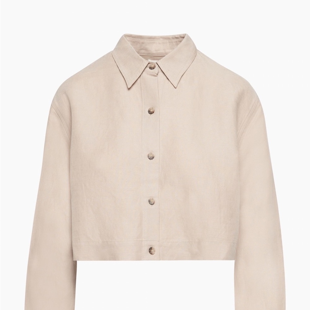 NWOT Aritzia Wilfred Rehearsal Cropped Linen Shirt